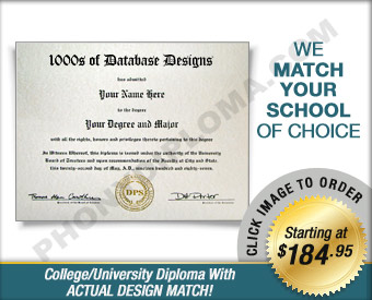 College Diploma Actual Match Design